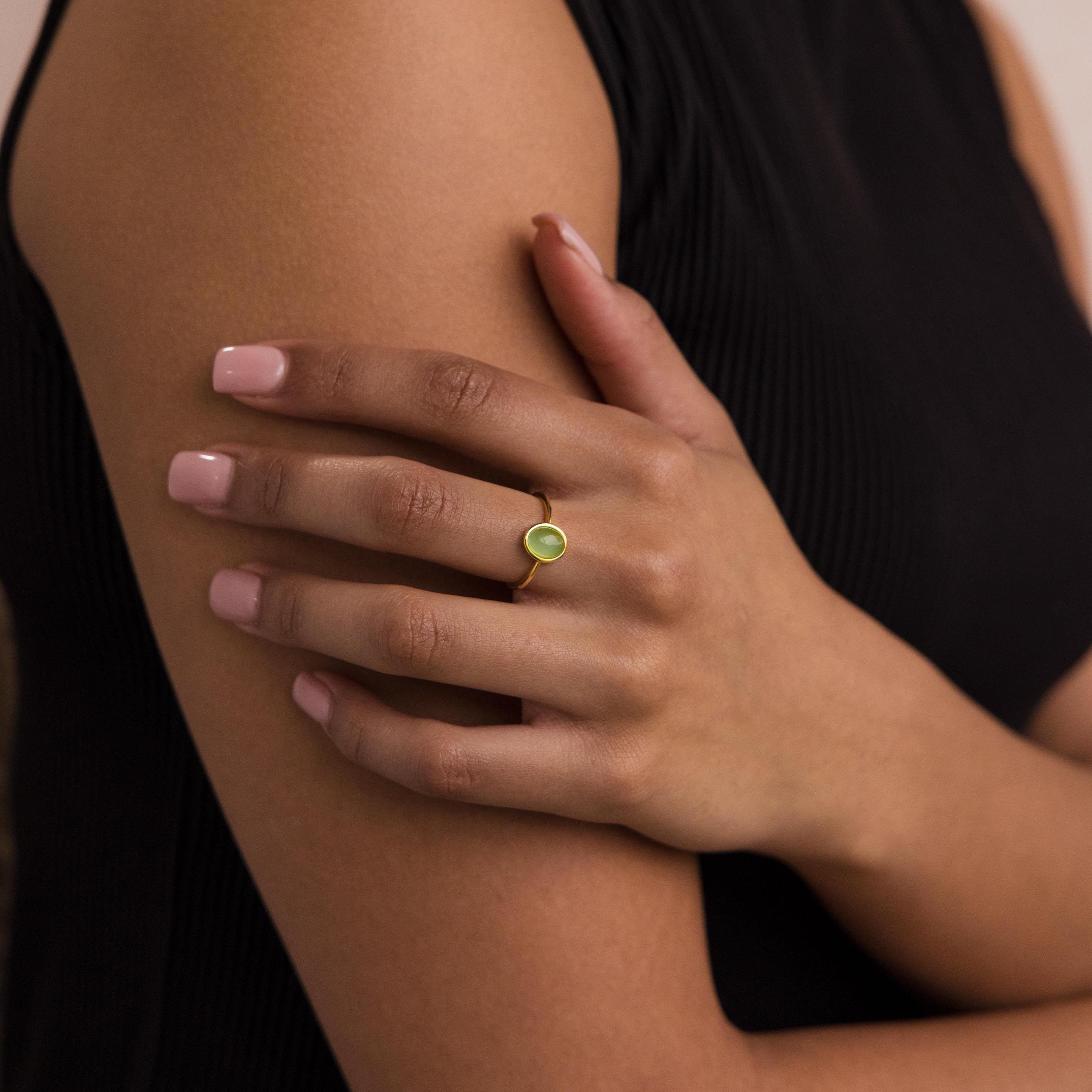 Dainty Gold Pearl Zircon Ring